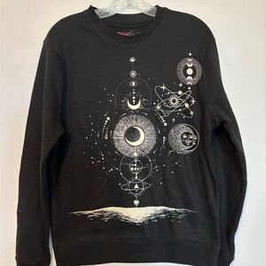 Blind Rooster Astronomy Galaxy Black Sweatshirt  Size Small